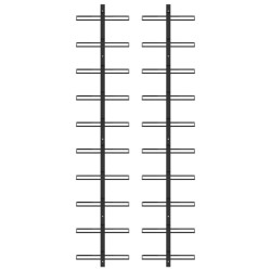 vidaXL Botelleros de pared para 20 botellas 2 unidades metal negro