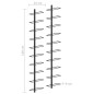 vidaXL Botelleros de pared para 20 botellas 2 unidades metal negro vidaXL Botelleros de pared para 20 botellas 2 unidades metal negro