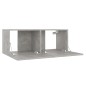 vidaXL Mueble para TV madera contrachapada gris hormigón 80x30x30 cm vidaXL Mueble para TV madera contrachapada gris hormigón 80x30x30 cm
