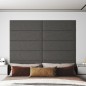 vidaXL Paneles de pared 12 uds tela gris oscuro 90x30 cm 3,24 m² vidaXL Paneles de pared 12 uds tela gris oscuro 90x30 cm 3,24 m²