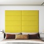 vidaXL Paneles de pared 12 uds tela amarillo claro 90x30 cm 3,24 m² vidaXL Paneles de pared 12 uds tela amarillo claro 90x30 cm 3,24 m²