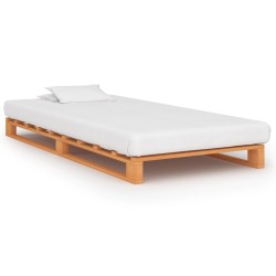 vidaXL Estructura de cama de palés madera maciza pino marrón 100x200cm