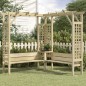 vidaXL Pérgola de esquina con banco de madera de pino impregnada vidaXL Pérgola de esquina con banco de madera de pino impregnada