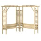 vidaXL Pérgola de esquina con banco de madera de pino impregnada vidaXL Pérgola de esquina con banco de madera de pino impregnada