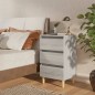 vidaXL Mesita de noche con patas madera maciza gris Sonoma 40x35x69 cm vidaXL Mesita de noche con patas madera maciza gris Sonoma 40x35x69 cm