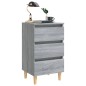 vidaXL Mesita de noche con patas madera maciza gris Sonoma 40x35x69 cm vidaXL Mesita de noche con patas madera maciza gris Sonoma 40x35x69 cm