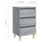 vidaXL Mesita de noche con patas madera maciza gris Sonoma 40x35x69 cm vidaXL Mesita de noche con patas madera maciza gris Sonoma 40x35x69 cm