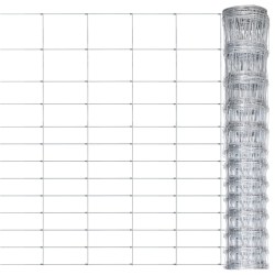 vidaXL Valla de jardín de acero galvanizado plateado 50x1,5 m