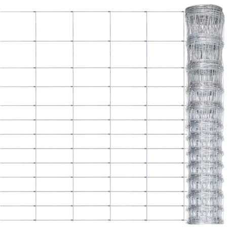 vidaXL Valla de jardín de acero galvanizado plateado 50x1,5 m