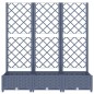 vidaXL Jardinera con enrejado PP gris oscuro 120x40x121,5 cm