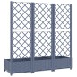 vidaXL Jardinera con enrejado PP gris oscuro 120x40x121,5 cm