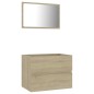 vidaXL Set de muebles de baño 2 pzas madera contrachapada roble sonoma vidaXL Set de muebles de baño 2 pzas madera contrachapada roble sonoma
