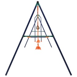 vidaXL Juego de columpios con aros de gimnasia y 4 asientos acero