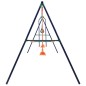 vidaXL Juego de columpios con aros de gimnasia y 4 asientos acero vidaXL Juego de columpios con aros de gimnasia y 4 asientos acero