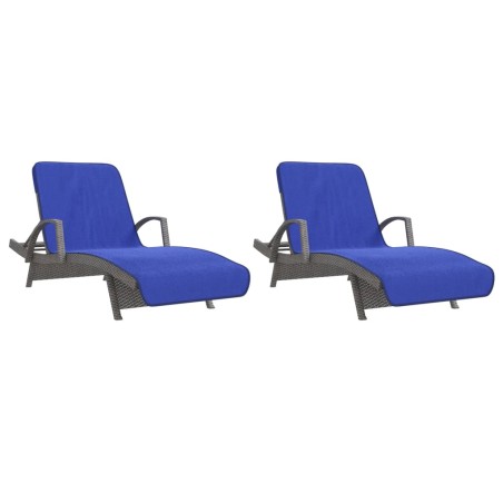 vidaXL Toallas de playa 2 uds tela azul klein 400 g/m² 75x200 cm