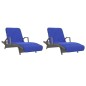 vidaXL Toallas de playa 2 uds tela azul klein 400 g/m² 75x200 cm