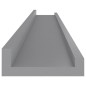 vidaXL Estantes de pared 4 unidades gris 80x9x3 cm vidaXL Estantes de pared 4 unidades gris 80x9x3 cm