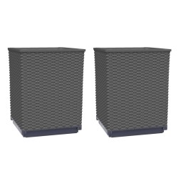 vidaXL Jardineras 2 uds polipropileno negro 30x30x37 cm