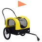 vidaXL Remolque de bicicleta mascotas cochecito 2 en 1 amarillo negro vidaXL Remolque de bicicleta mascotas cochecito 2 en 1 amarillo negro