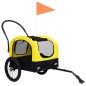 vidaXL Remolque de bicicleta mascotas cochecito 2 en 1 amarillo negro vidaXL Remolque de bicicleta mascotas cochecito 2 en 1 amarillo negro