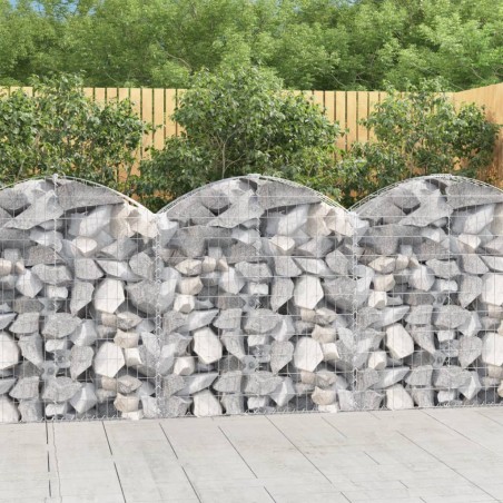 vidaXL Cesta gaviones forma arco hierro galvanizado 100x30x100/120 cm