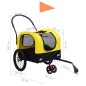 vidaXL Remolque de bicicleta mascotas cochecito 2 en 1 amarillo negro vidaXL Remolque de bicicleta mascotas cochecito 2 en 1 amarillo negro