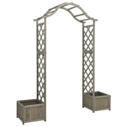 vidaXL Pérgola de jardín con jardinera madera maciza de abeto gris