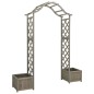 vidaXL Pérgola de jardín con jardinera madera maciza de abeto gris vidaXL Pérgola de jardín con jardinera madera maciza de abeto gris