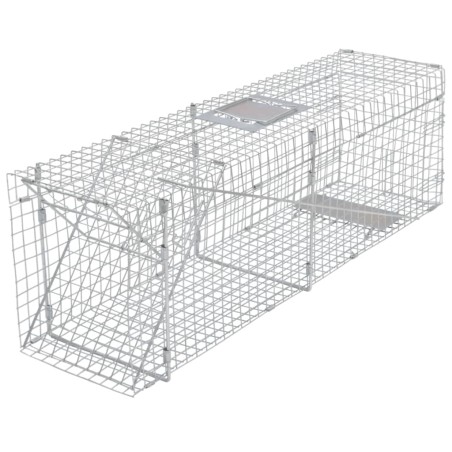 vidaXL Trampa para animales vivos galvanizada 100 cm