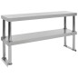 vidaXL Estante mesa de trabajo 2 niveles acero inoxidable 120x30x65 cm vidaXL Estante mesa de trabajo 2 niveles acero inoxidable 120x30x65 cm
