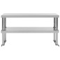 vidaXL Estante mesa de trabajo 2 niveles acero inoxidable 120x30x65 cm vidaXL Estante mesa de trabajo 2 niveles acero inoxidable 120x30x65 cm