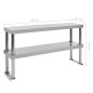 vidaXL Estante mesa de trabajo 2 niveles acero inoxidable 120x30x65 cm vidaXL Estante mesa de trabajo 2 niveles acero inoxidable 120x30x65 cm