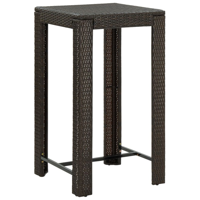 vidaXL Mesa alta para jardín ratán sintético marrón 60,5x60,5x110,5 cm vidaXL Mesa alta para jardín ratán sintético marrón 60,5x60,5x110,5 cm
