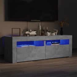 vidaXL Mueble de TV con luces LED gris hormigón 120x35x40 cm