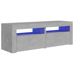 vidaXL Mueble de TV con luces LED gris hormigón 120x35x40 cm