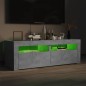 vidaXL Mueble de TV con luces LED gris hormigón 120x35x40 cm