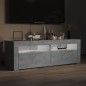 vidaXL Mueble de TV con luces LED gris hormigón 120x35x40 cm