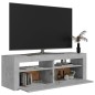 vidaXL Mueble de TV con luces LED gris hormigón 120x35x40 cm