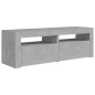 vidaXL Mueble de TV con luces LED gris hormigón 120x35x40 cm