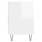 vidaXL Mueble de TV madera contrachapada blanco brillo 100x35x55 cm
