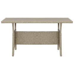 vidaXL Mesa de jardín de ratán sintético gris 130x70x66 cm 