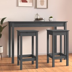 vidaXL Taburetes altos 2 uds madera maciza de pino gris 40x40x78 cm