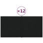 vidaXL Paneles de pared 12 uds tela negro 30x15 cm 0,54 m²