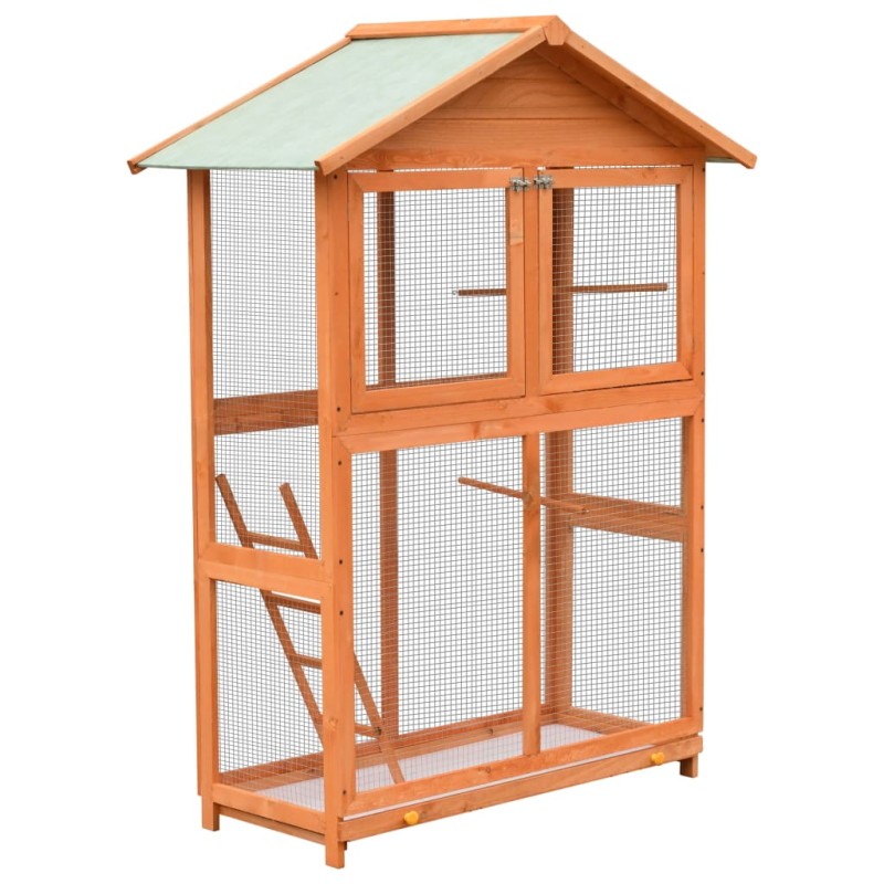 vidaXL Jaula para pájaros madera maciza pino y abeto 125,5x59,5x164 cm vidaXL Jaula para pájaros madera maciza pino y abeto 125,5x59,5x164 cm