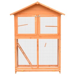 vidaXL Jaula para pájaros madera maciza pino y abeto 125,5x59,5x164 cm