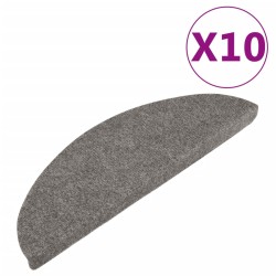 vidaXL Alfombrilla autoadhesiva de escalera 10 uds gris 56x17x3 cm