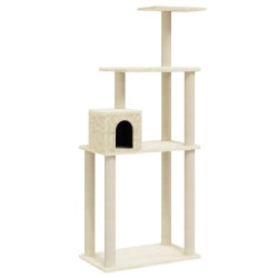 vidaXL Rascador para gatos con postes de sisal crema 147 cm