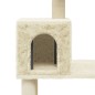 vidaXL Rascador para gatos con postes de sisal crema 147 cm vidaXL Rascador para gatos con postes de sisal crema 147 cm