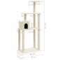 vidaXL Rascador para gatos con postes de sisal crema 147 cm vidaXL Rascador para gatos con postes de sisal crema 147 cm