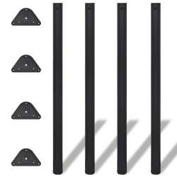 vidaXL Patas de mesa ajustables en 4 alturas negro 1100 mm